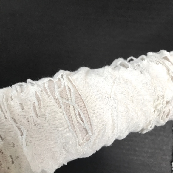 Long Mummy Gloves White Arm Warmers Ghost Costume Covers Mens Zombie Ghoul Wrap - Picture 4 of 5